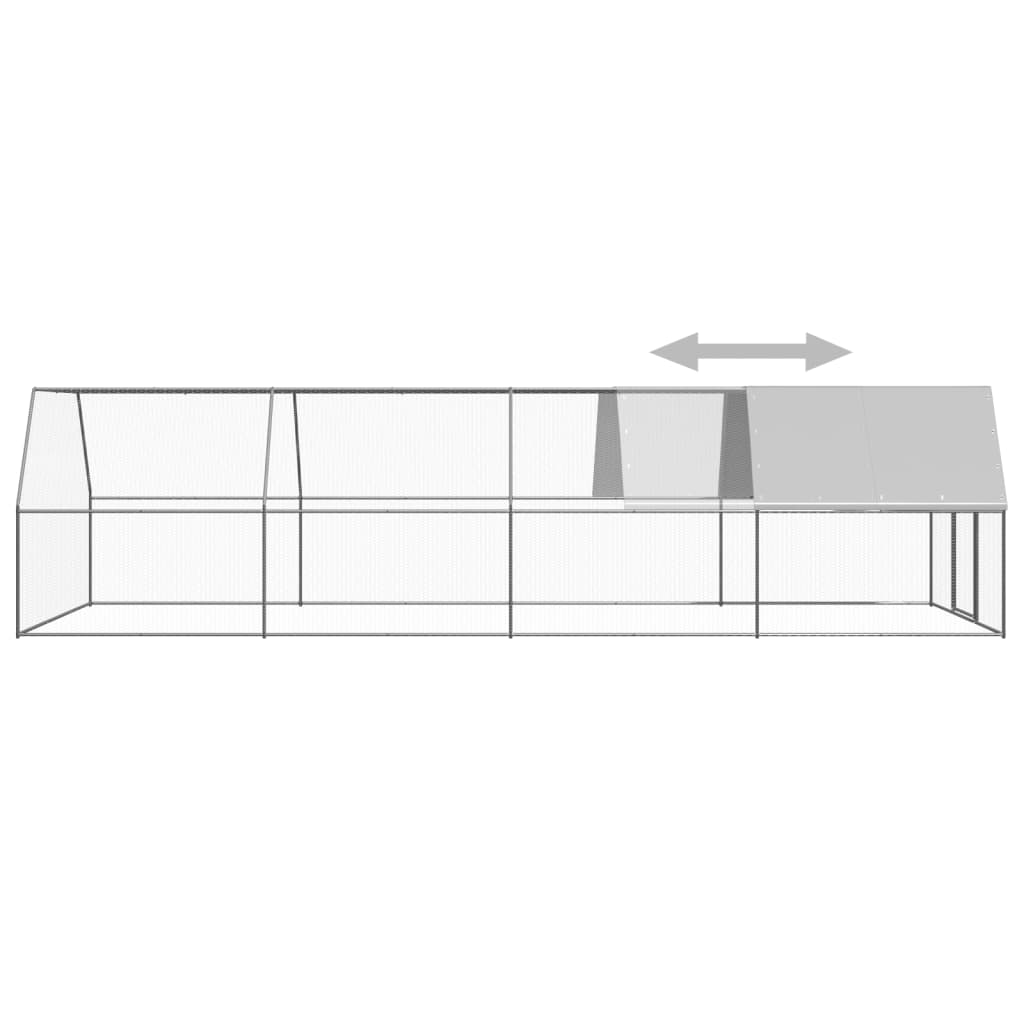 Outdoor Chicken Cage 3x8x2 m Galvanised Steel