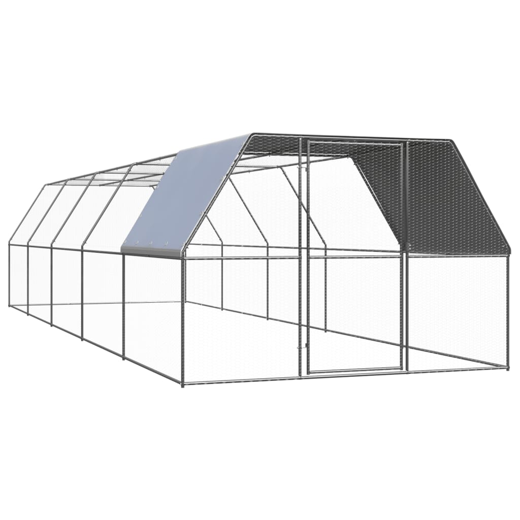 Outdoor Chicken Cage 3x10x2 m Galvanised Steel