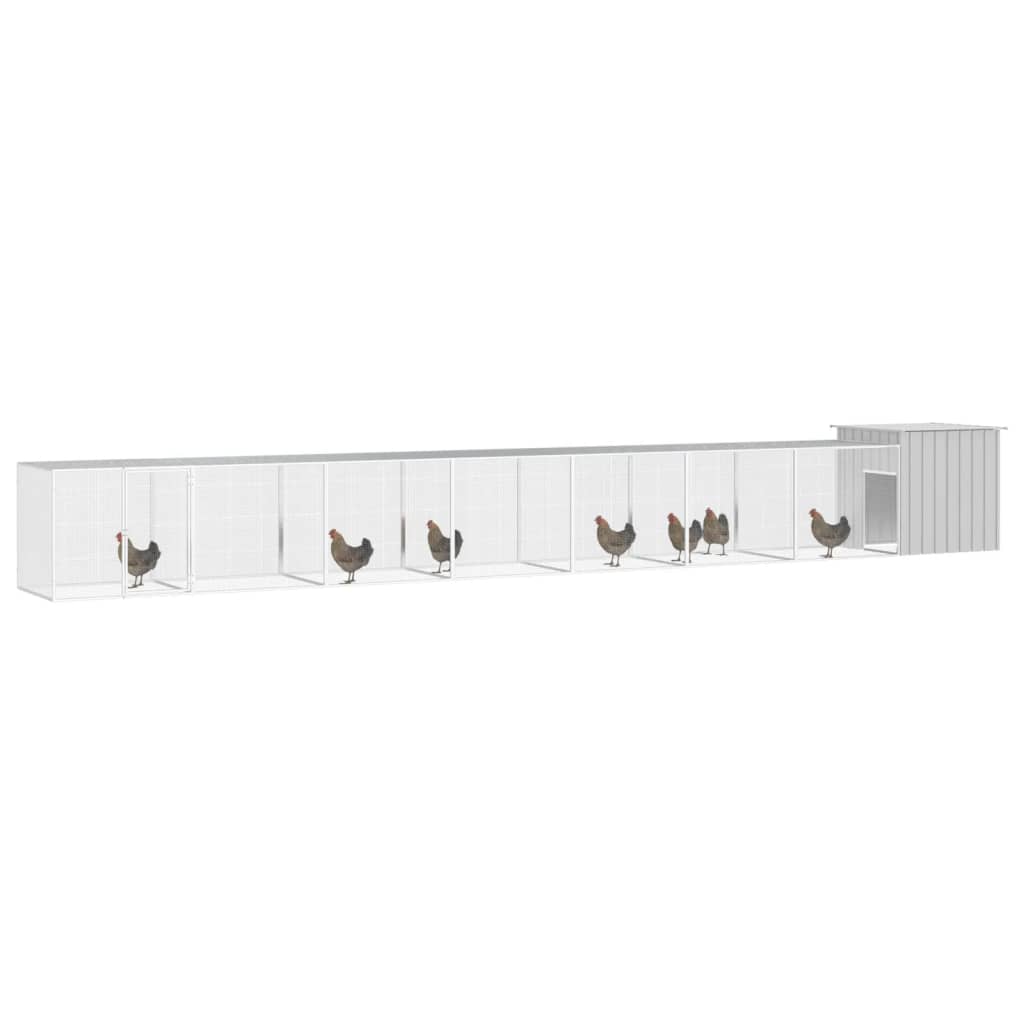 Chicken Cage Grey 700x91x100 cm Galvanised Steel