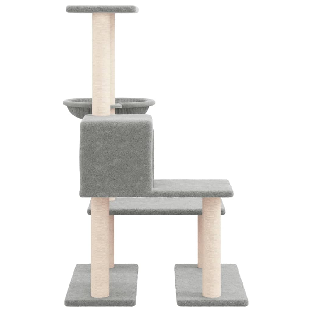 Cat Tree with Sisal Scratching Posts Light Grey 94.5 cm