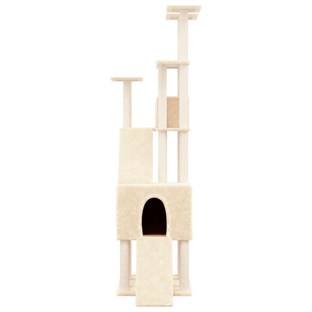 Cat Tree with Sisal Scratching Posts Cream 190 cm