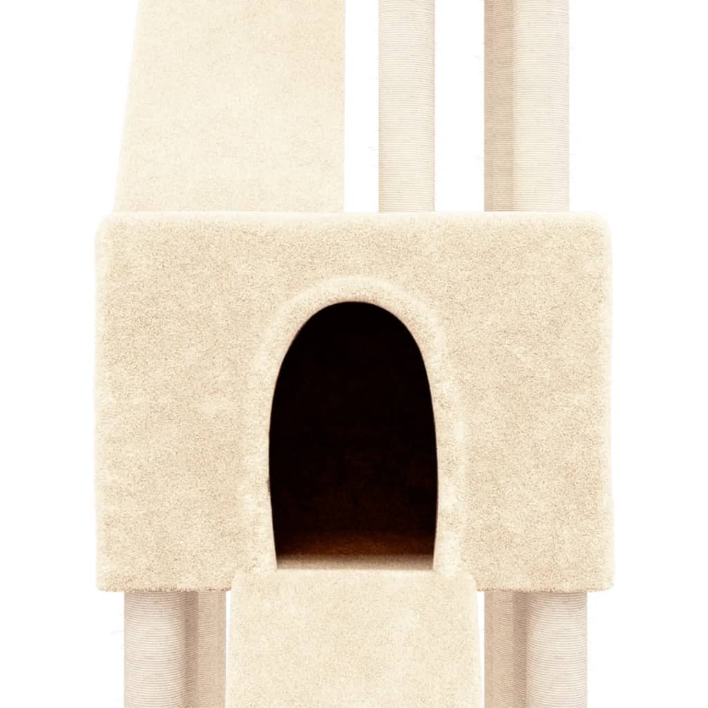 Cat Tree with Sisal Scratching Posts Cream 190 cm