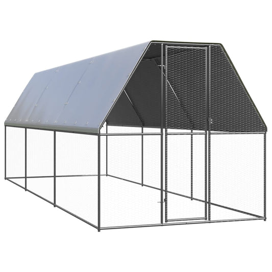 Outdoor Chicken Cage 2x6x2 m Galvanised Steel