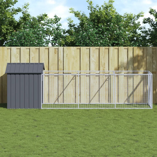 Dog House with Roof Anthracite 117x405x123 cm Galvanised Steel