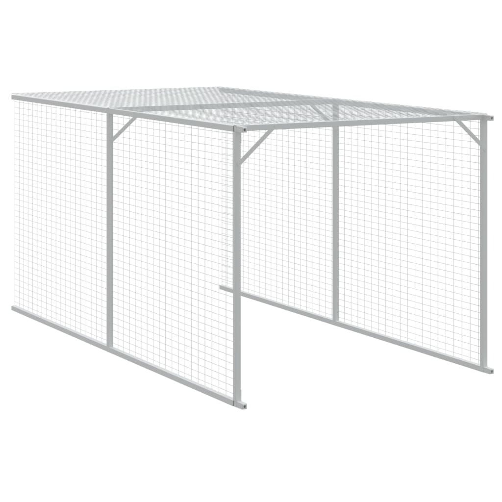 Chicken Cage with Run Anthracite 110x405x110 cm Galvanised Steel