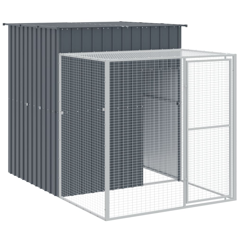 Chicken Cage with Run Anthracite 165x863x181 cm Galvanised Steel