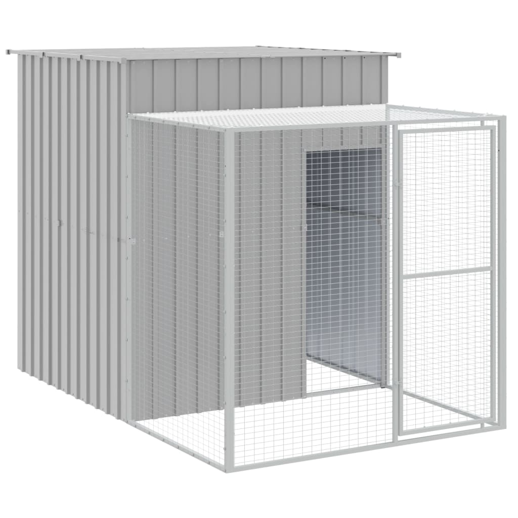 Chicken Cage with Run Light Grey 165x863x181 cm Galvanised Steel