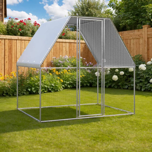 Chicken Cage Silver and Grey 2x2x2 m Galvanised Steel